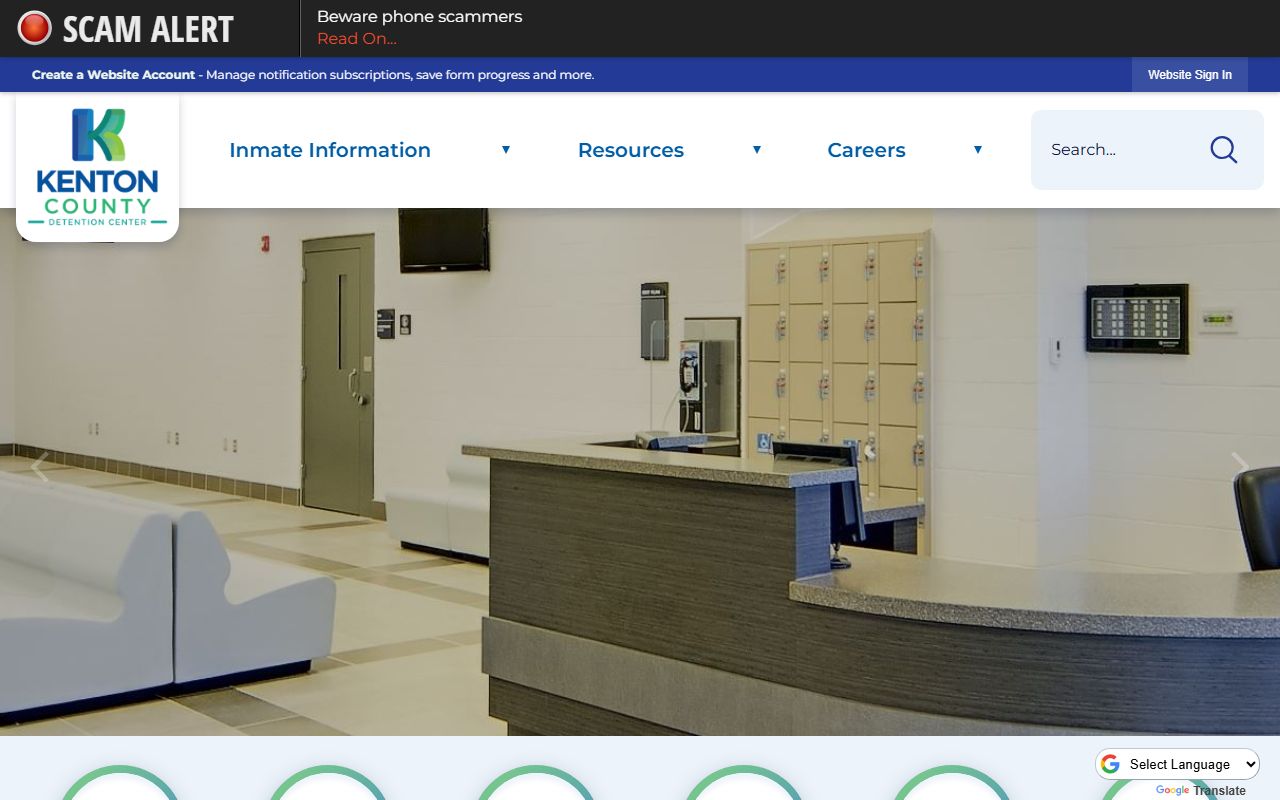 Kenton County Detention Center homepage for Covington jail roster access
