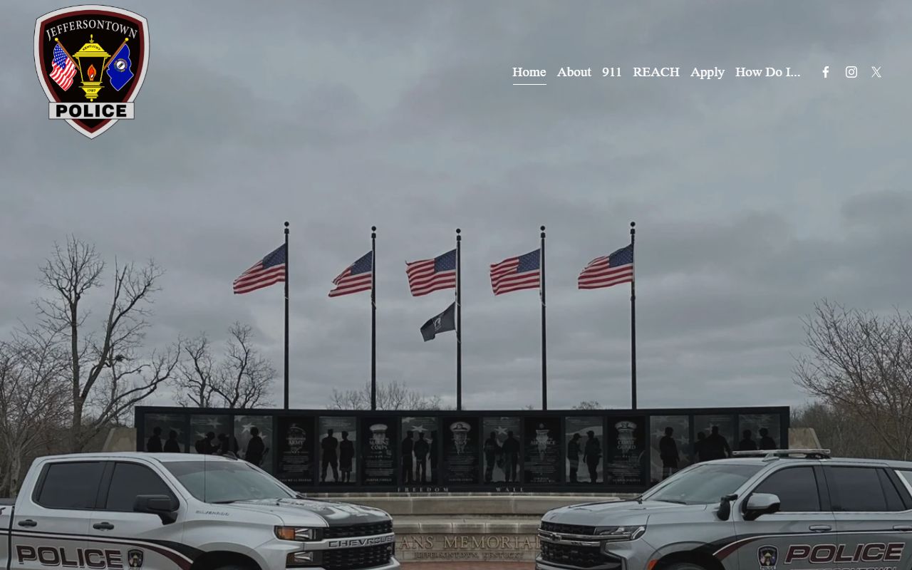 JTown Police Department alternative website showing department information