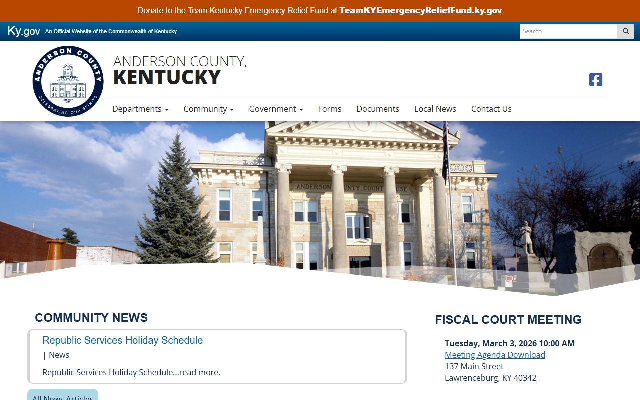 Anderson County jail roster search system