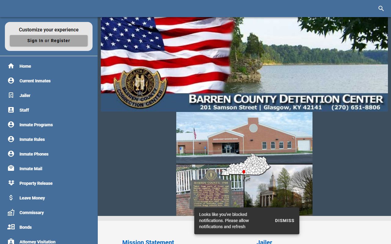 Barren County Detention Center in Glasgow Kentucky