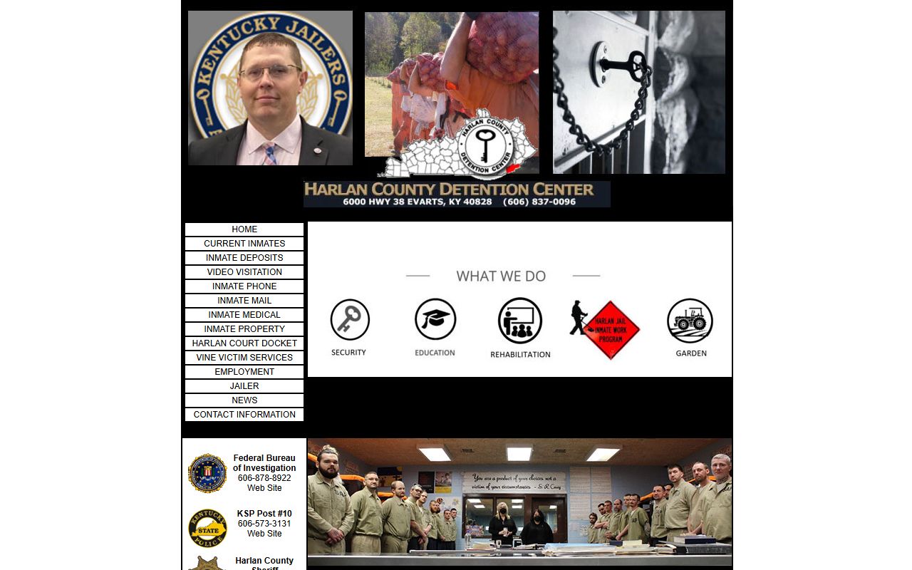 Harlan County jail roster search system
