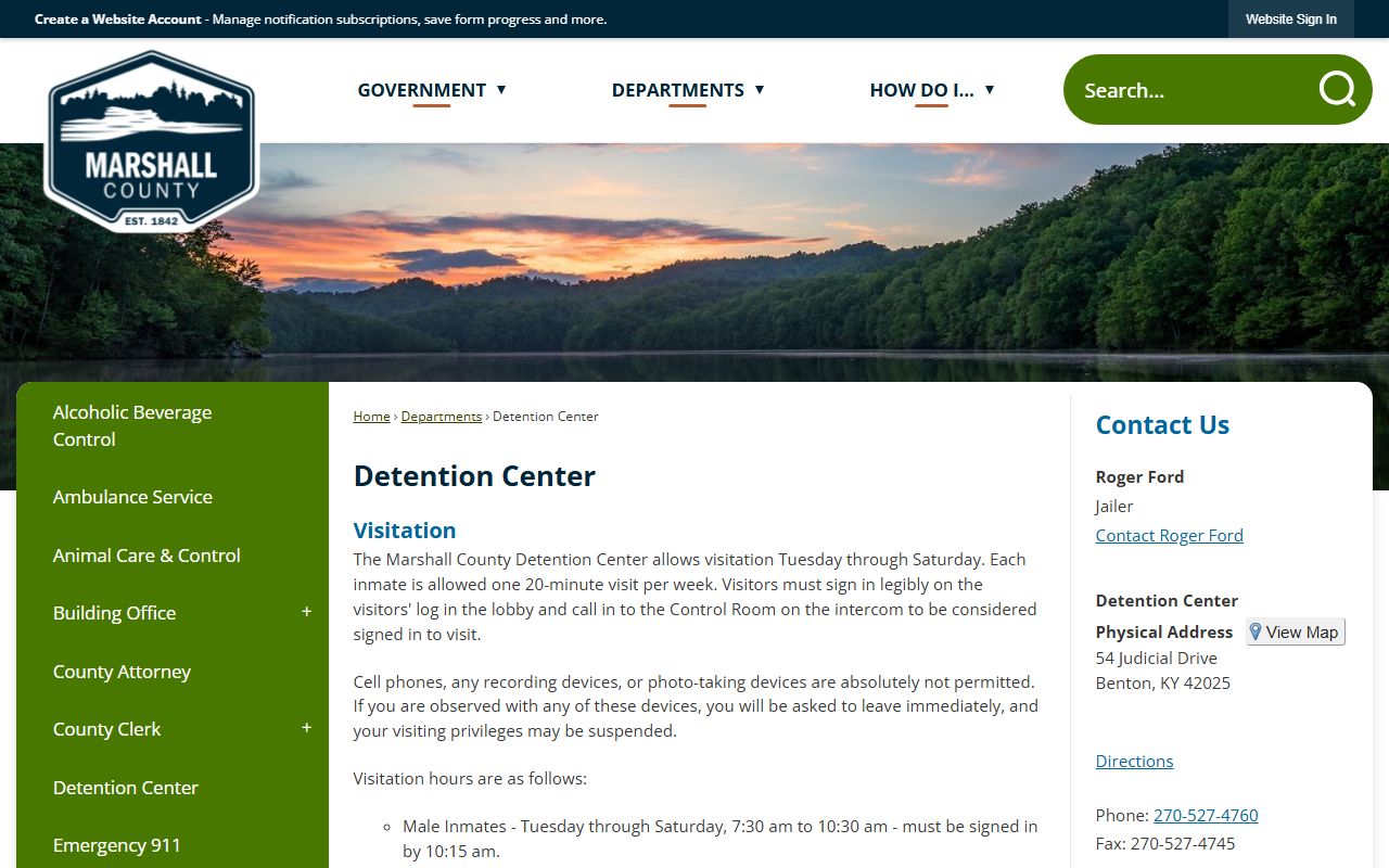 Marshall County Detention Center facility information