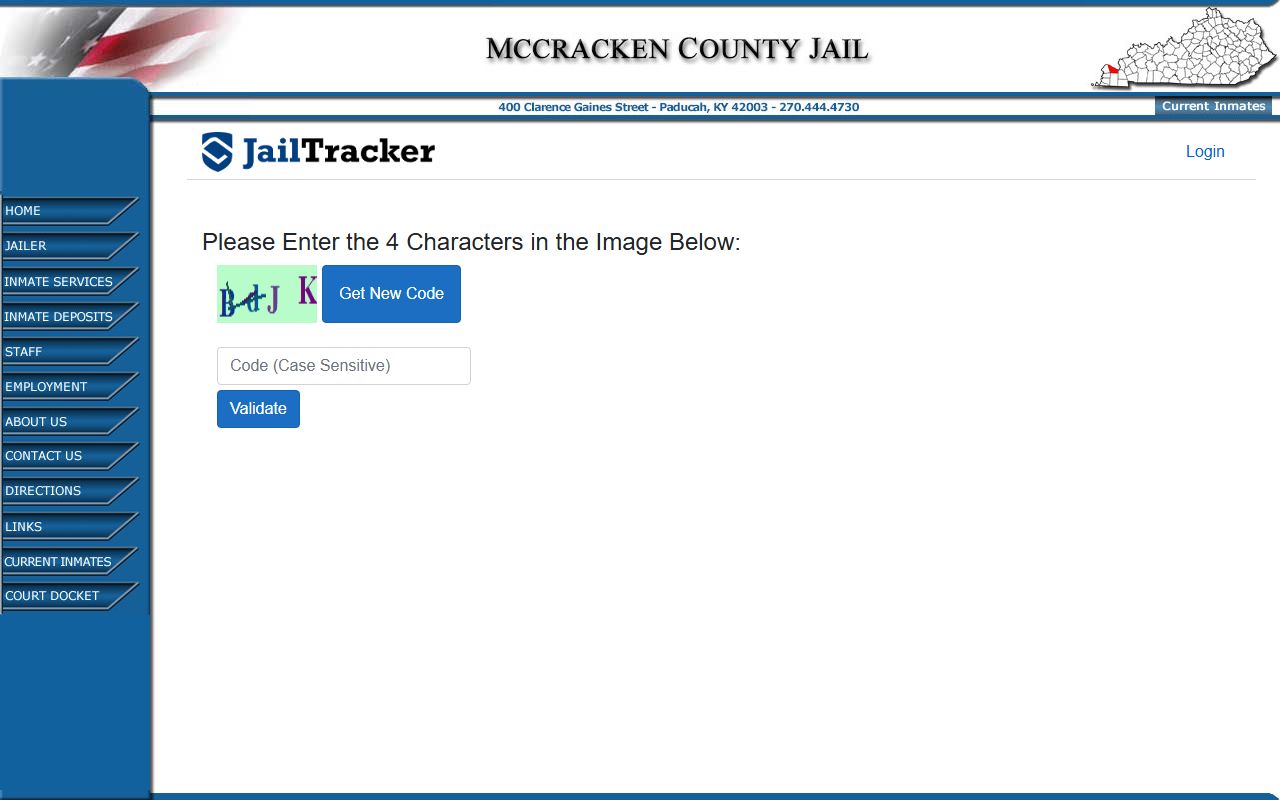 McCracken County inmate list and jail roster search system