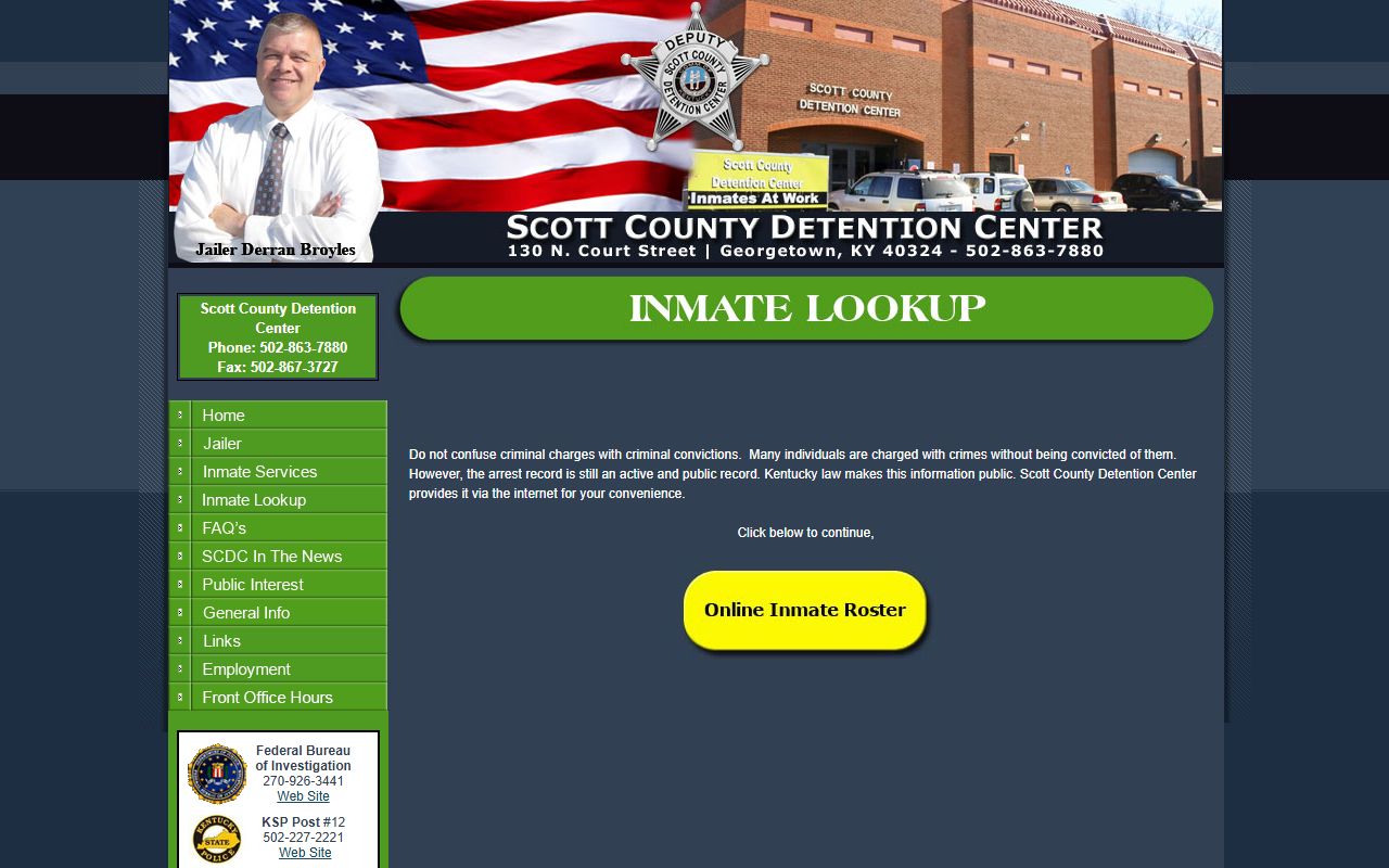 Scott County inmate lookup search page