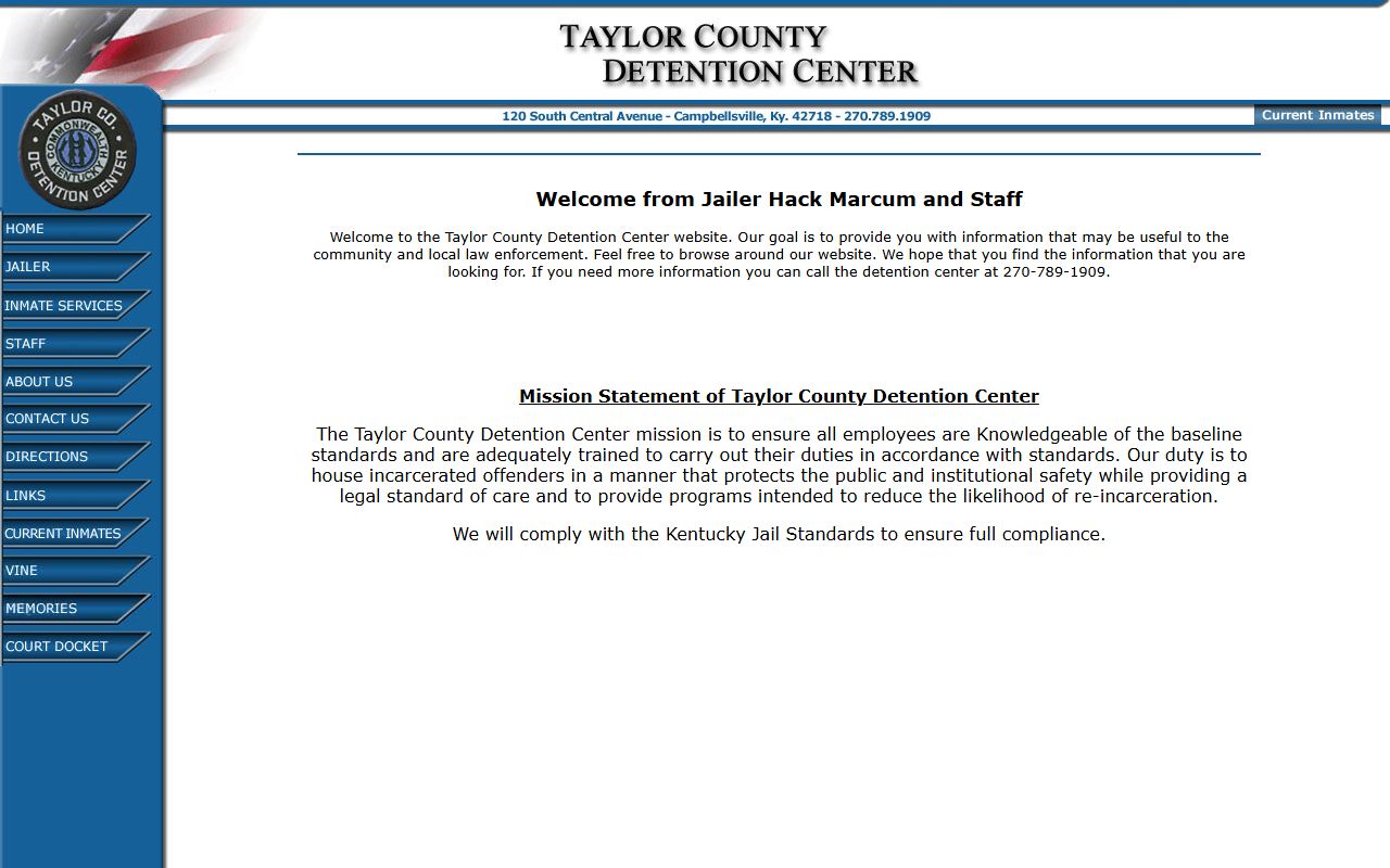 Taylor County jail roster search system